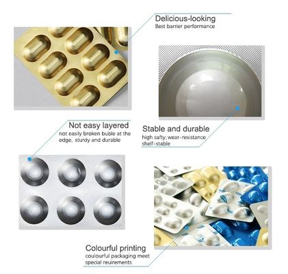 Cold Form Alu Alu Foil Untuk Tablet Pil Kemasan Blister Kapsul