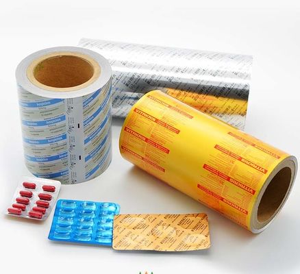 Emas Dilapisi Aluminium Foil Blister Farmasi Untuk Kemasan Obat