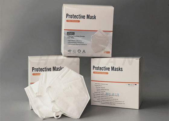 GB2626 Pelindung Putih 3D Lipat 5 Ply KN95 Masker Wajah